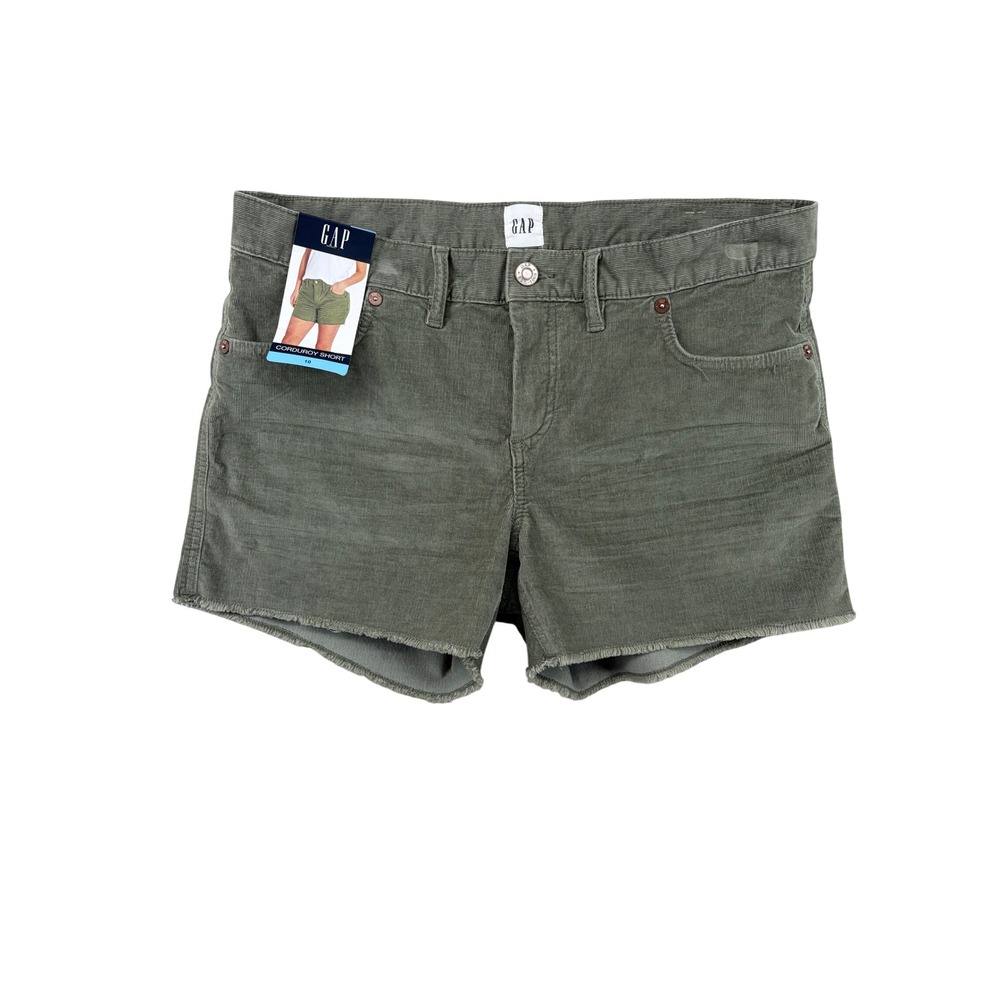 NWT Gap olive corduroy shorts, coastal vibe size 10 raw edge